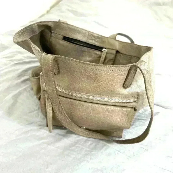 Day and Mood Heather Tote Gray Suede Leather Anthropologie Patchwork Medium Boho - Picture 9 of 14